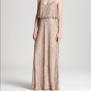 Adrianna Papell - Beaded Gown Taupe Pink - Size 0